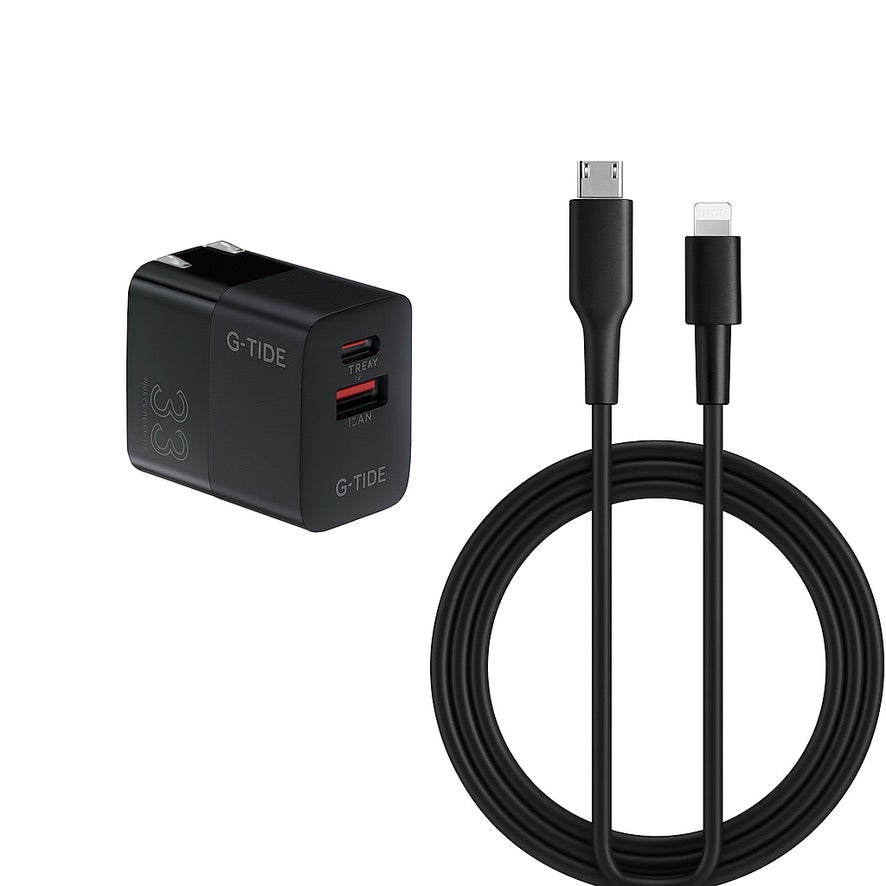 Cargador Completo de 33W USB-A a Lightning